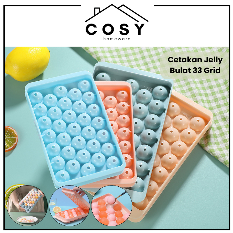 COSY Cetakan Jelly Es Batu Bulat 33 Grid Ice Cube Tray BPA Free