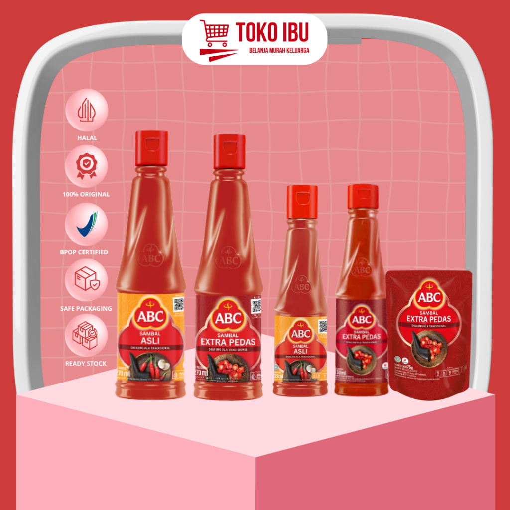 

ABC Saus Sambal Asli - Saus Sambal Extra Pedas Saos Sambel Kemasan Botol - Pouch 270ml 135ml 65gr