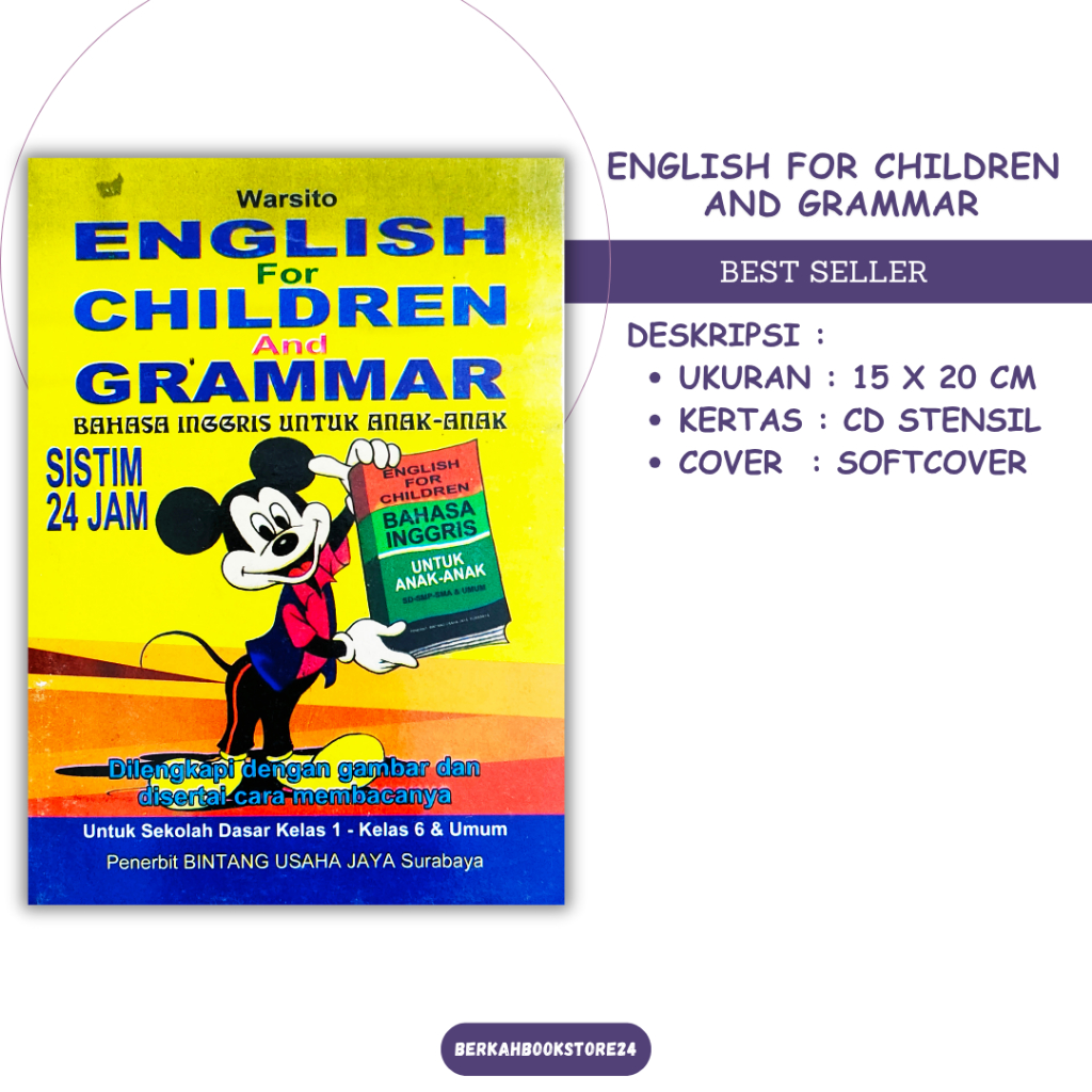 Buku English For Children And Grammar '' Bahasa Inggris Untuk Anak '' Sistem 24 Jam - Warsito