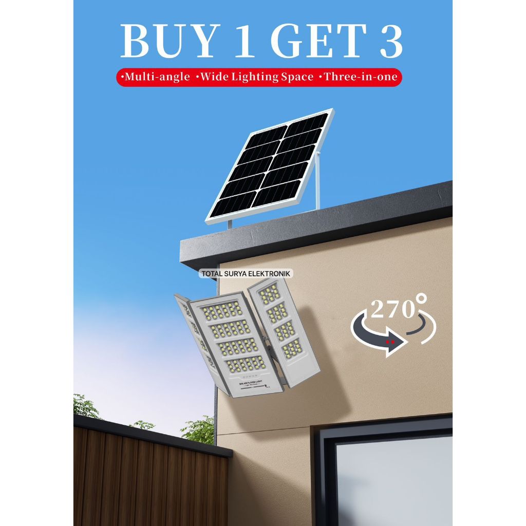 LAMPU LED FLOOD STEC 3HY-L + PANEL SURYA 50WP MONO