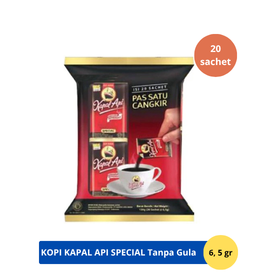 

TOKO BITAKU - KODE A || KAPAL API SPECIAL - Kopi bubuk (20 Sachet) 6,5 gr - Kopi Hitam Renteng tanpa gula