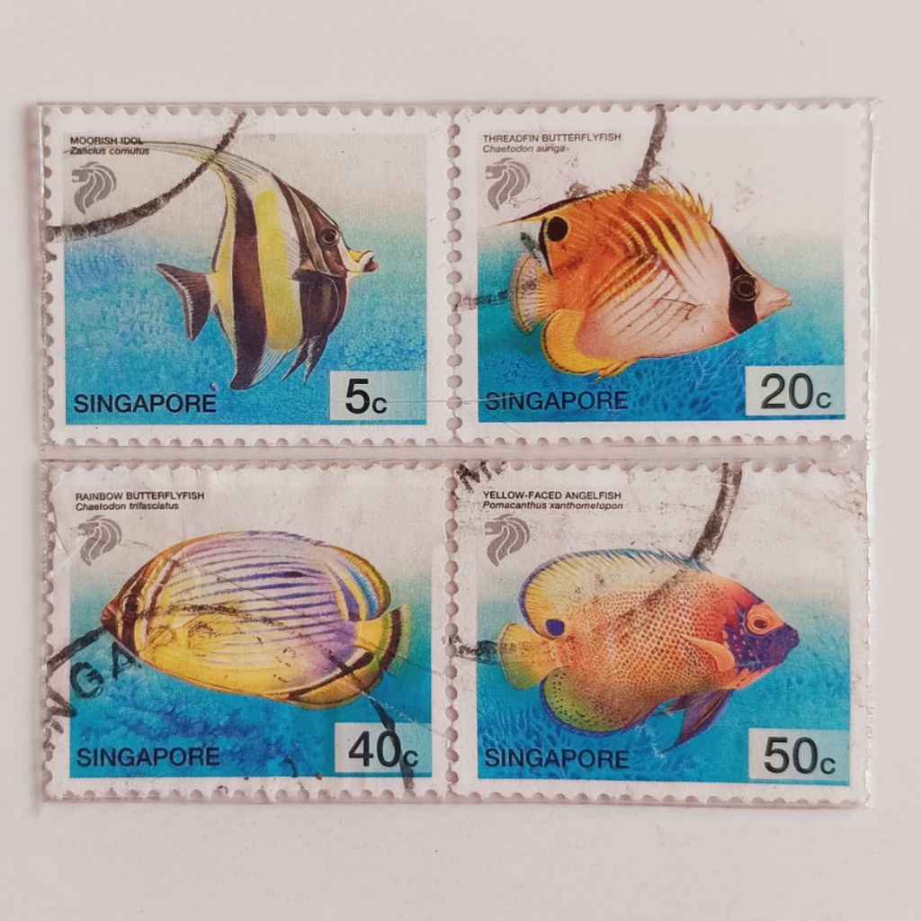 

(AB) Perangko Singapore 2001 - 2006 Tropical Fish Definitives Set 4 pcs Used
