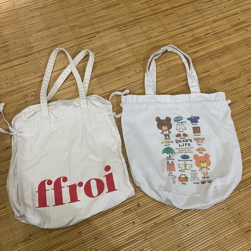 PRELOVED TOTE BAG CANVAS MINI TOTE KANVAS KECIL SEDANG BESAR / TOY STORY / DISNEY MILKFED / FFROI / 