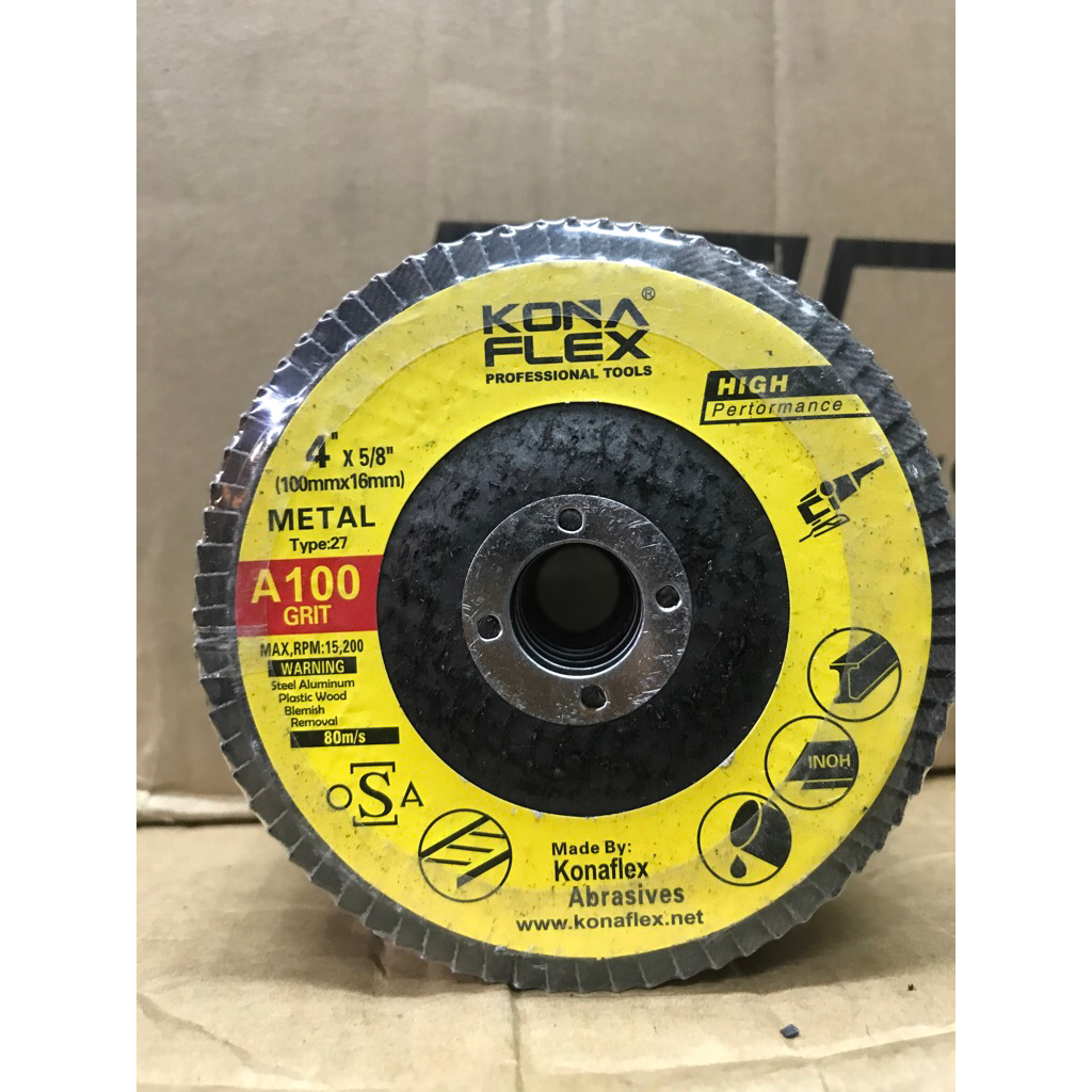 Amplas susun gerinda konaflex amplas Flap disc 4” grit 100