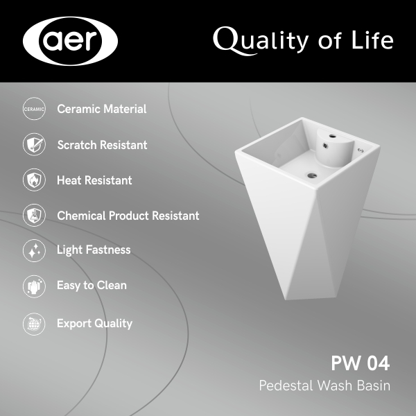 AER Pedestal Wash Basin/ Wastafel Standing - PW 04