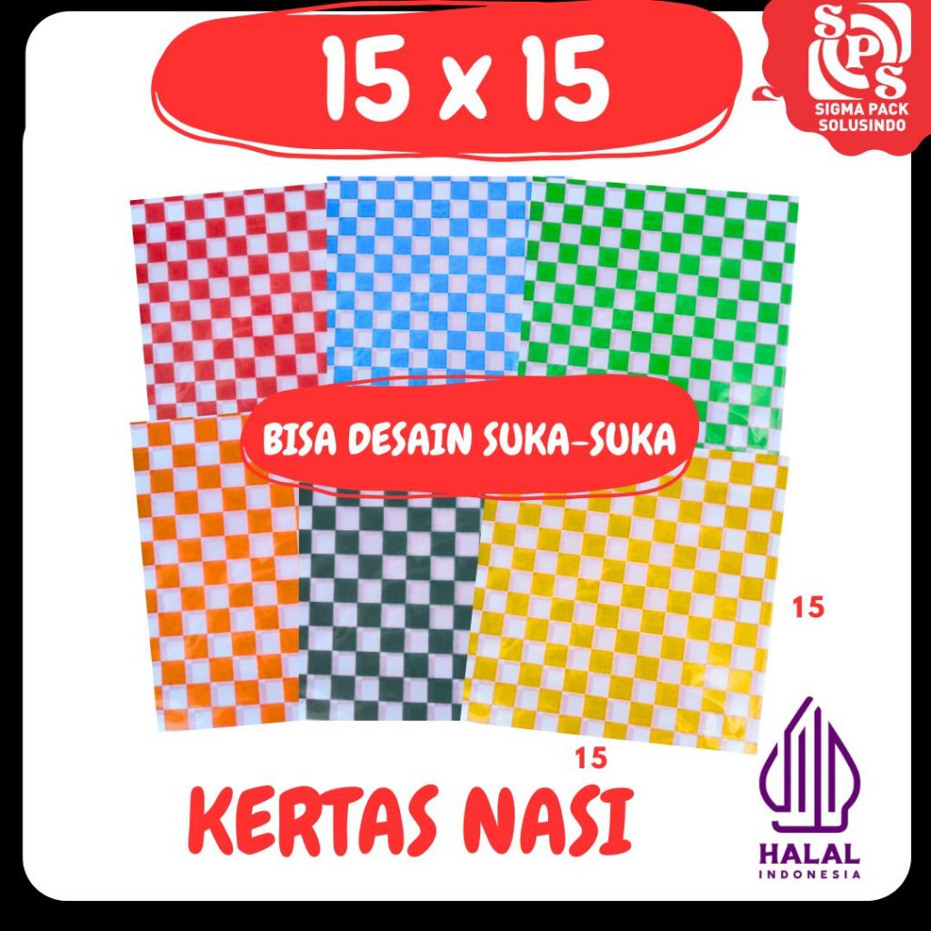Kertas Nasi isi 500 15x15 / Kertas laminasi / alas Donat / Kertas bungkus Zigma Box Kemasindo