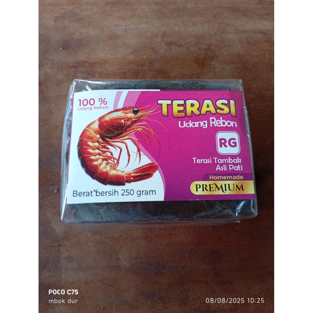 

TERASI REBON TAMBAK KHAS PATI 250 GRAM
