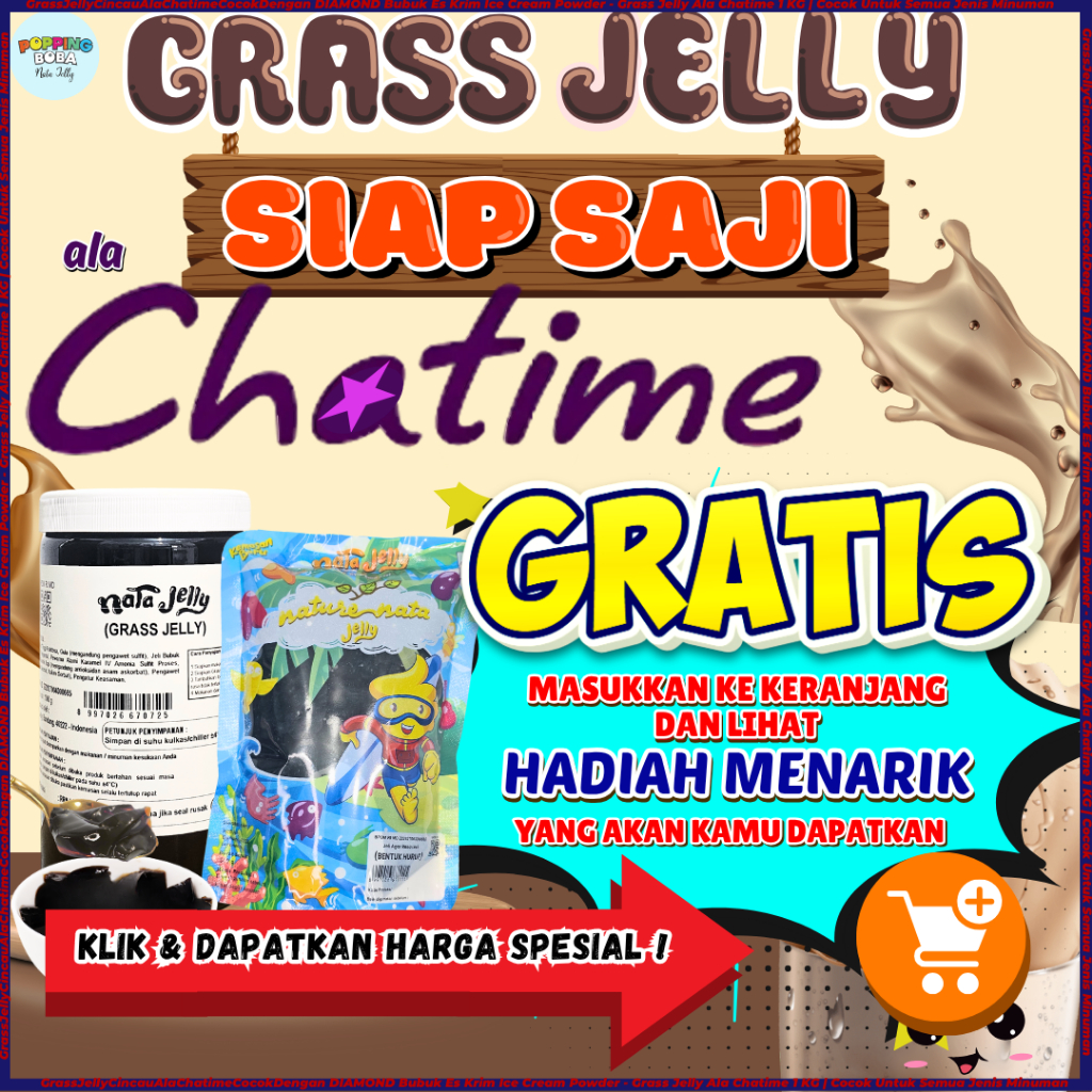 

GrassJellyCincauAlaChatimeCocokDengan DIAMOND Bubuk Es Krim Ice Cream Powder - Grass Jelly Ala Chatime 1 KG | Cocok Untuk Semua Jenis Minuman