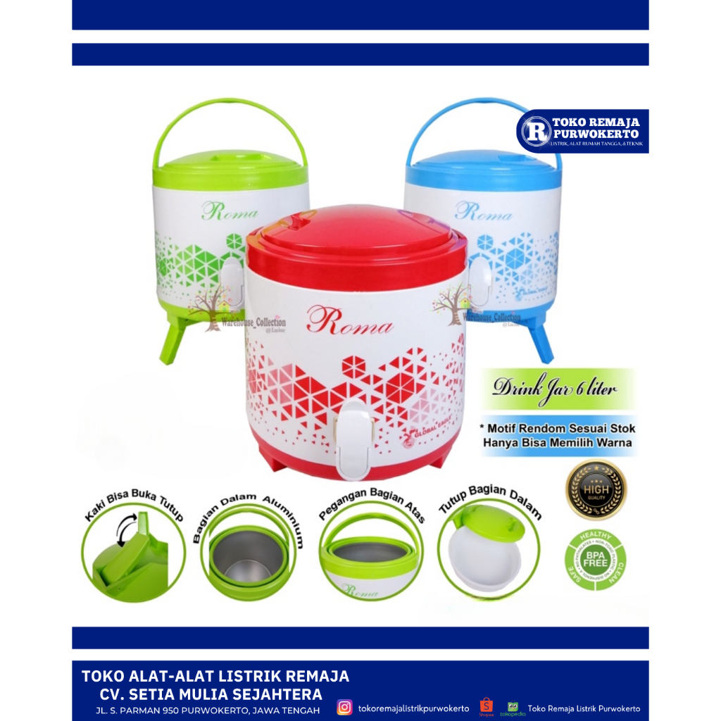 GLOBAL EAGLE DRINK JAR 6 Liter ALUMUNIUM  AIR PANAS DINGIN