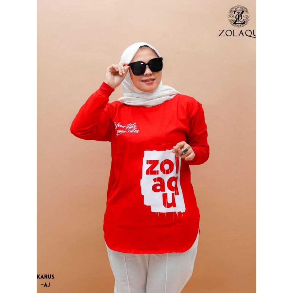 KAOS ZOLAQU TERBARU ATASAN SEMI TUNIK PAKAIAN WANITA OUTFIT CLOTHING BAJU BLOUSE BLUS CASUAL SWEATER