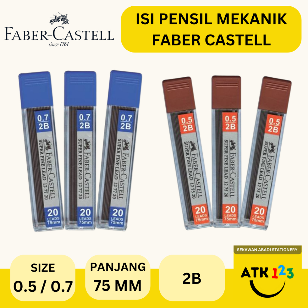 

FABER CASTELL Isi Pensil Mekanik / Refill Mechanic Pencil Superfine 2B 0.5 / 0.7 Faber Castell