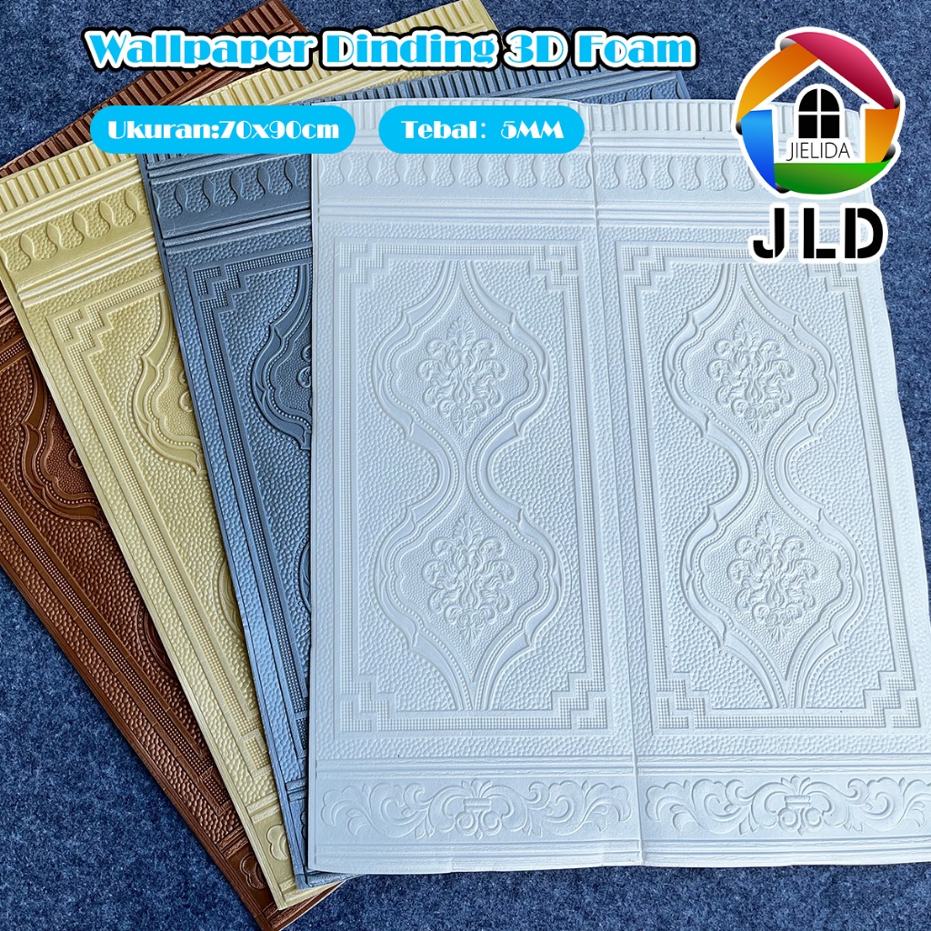 JieLiDa Wallpaper Dinding 3D Foam Stiker Wallpaper Tebal 5mm uk 70x90cm Stiker Wallpaper Dinding Mot