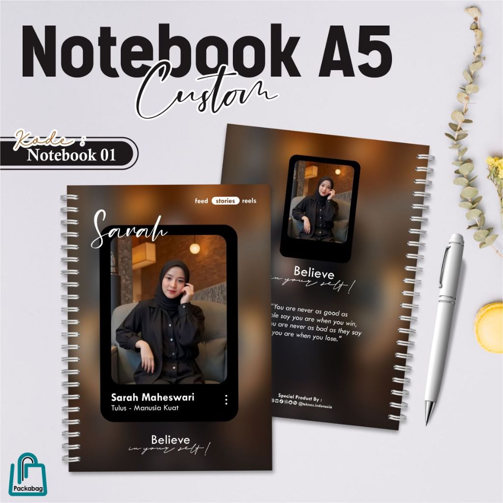 

COSTUM Buku Catatan Notebook A5 Spiral Clear Garis Kotak/Garis Biasa-Sketch Journal 50 lbr (100 hal)