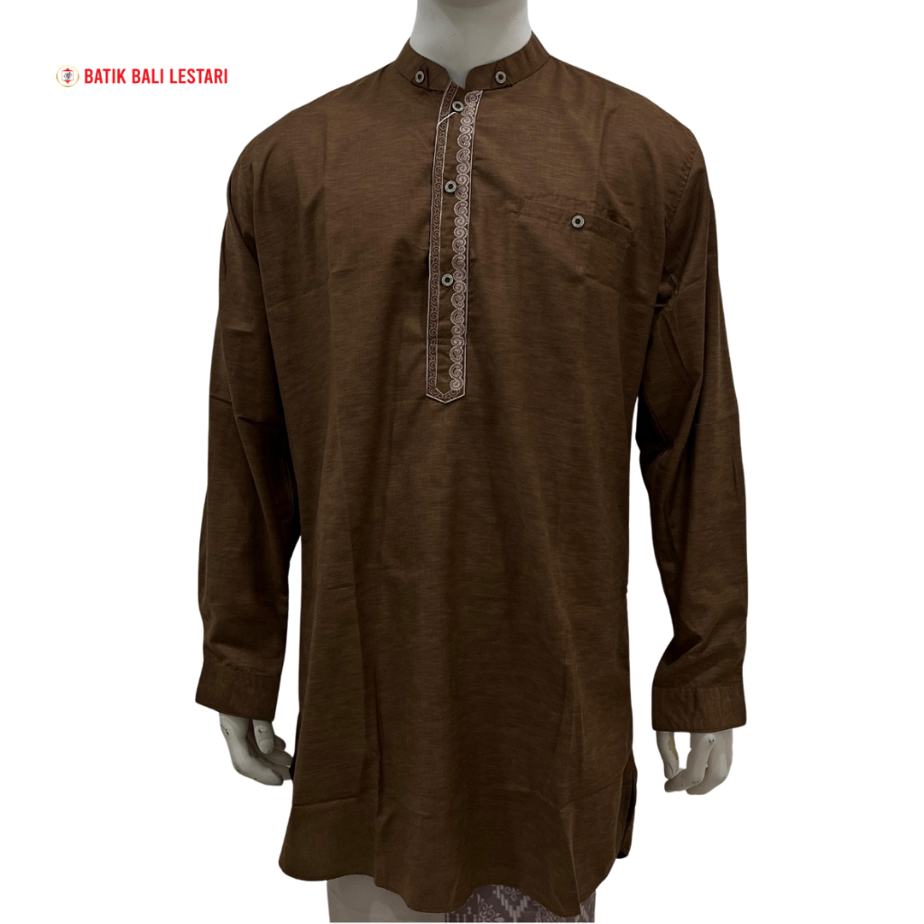 Batik Bali Lestari Koko Pakistan Lengan Panjang Coklat (KRTL)