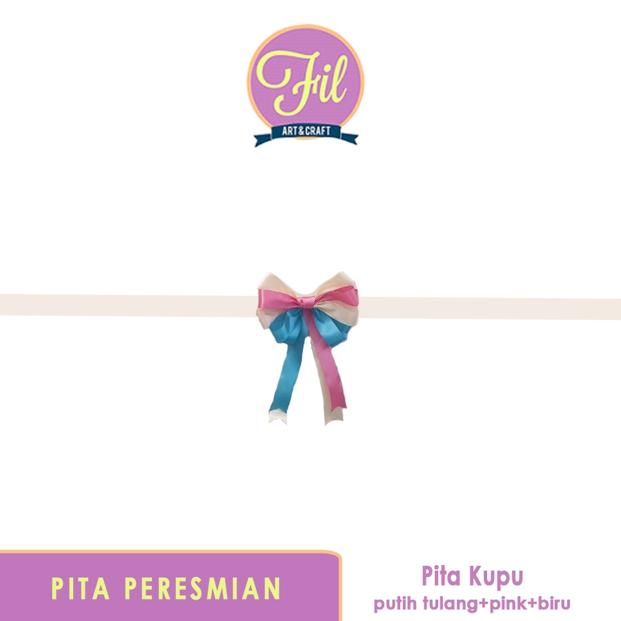 

Pita Peresmian / Gunting Pita / Opening / Pita Satin / putih Tulang-Biru Muda-Pink