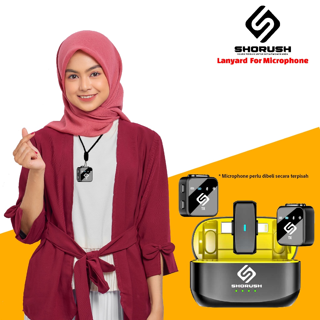 Shorush Lanyard for Microphone Wireless Clip on Mic Lanyard Magnetic Adjustable