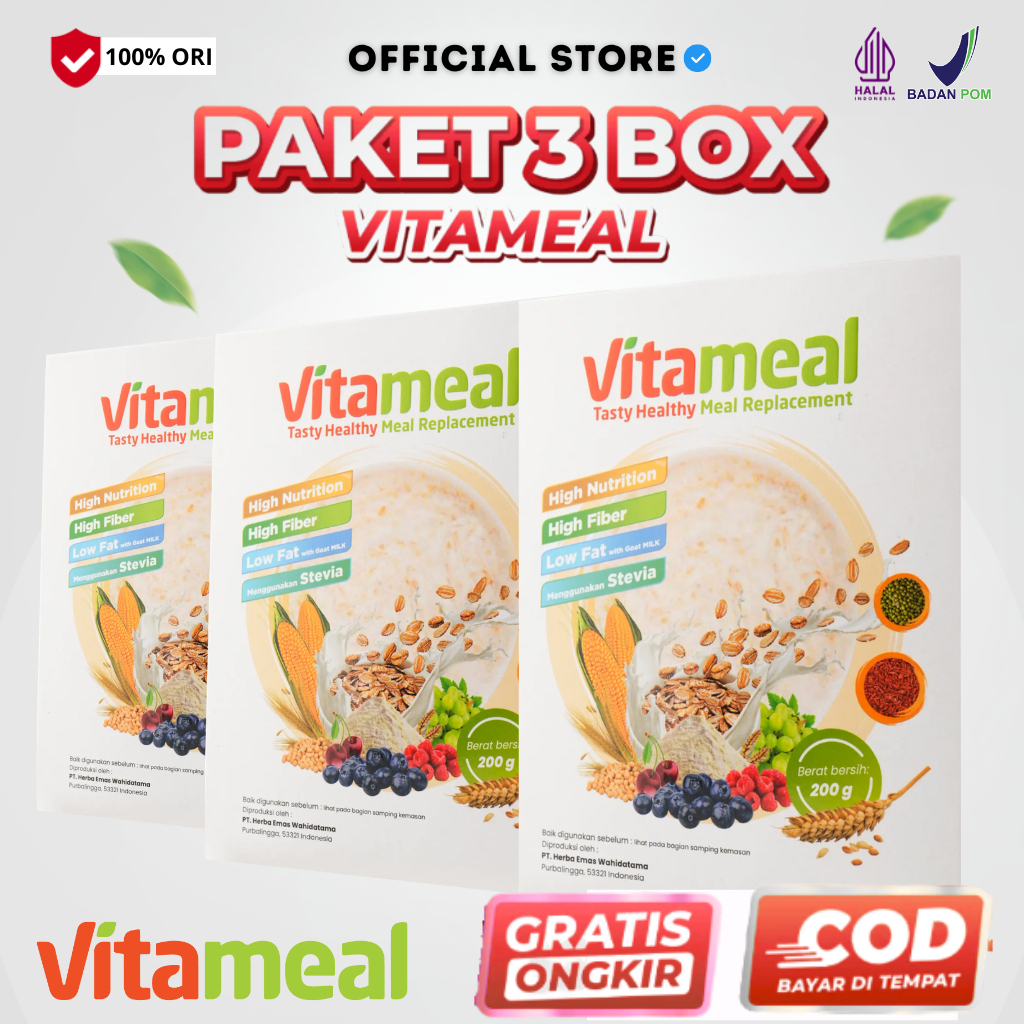 

Vitameal Paket 3 Box Sereal Multigrain Sehat Ampuh Menurunkan Gula Darah Tinggi Menjaga Kadar Gula Stabil Mencegah Diabetes Obat Kolesterol Vitameil Original