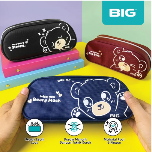 

[ PCS ] Tempat Pensil BIG Beary / Kotak Pensil Kain BIG Model Beary / Pencil Case Jumbo Tepak Pensil Besar Tempat Alat Tulis Multifungsi PF-029