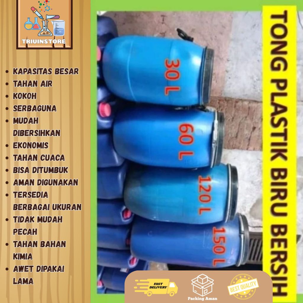 Tong Plastik Tempat Sampah / Tong Biru / Tempat Air BEKAS