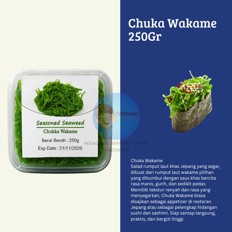 

Chuka Wakame 250gr / Salad Rumput Laut / Seaweed Salad