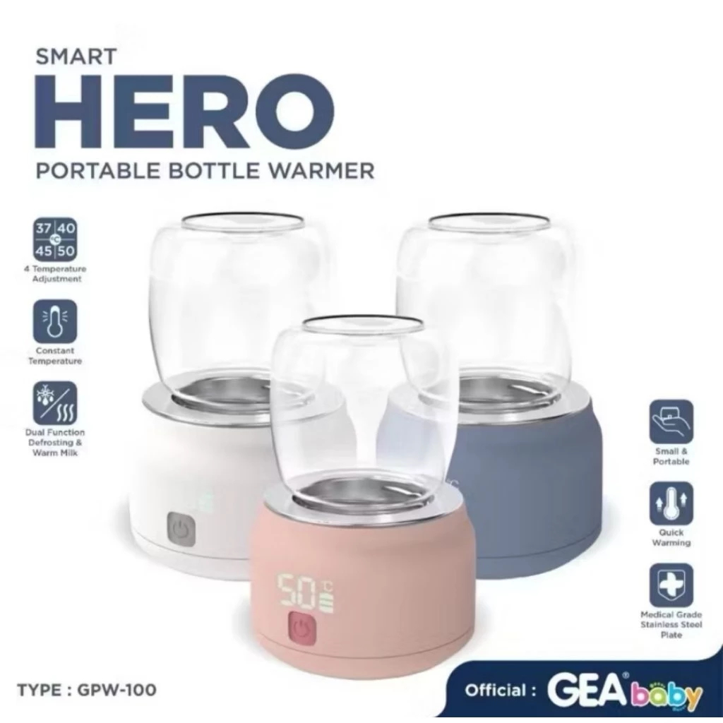 GEA BABY- Smart Hero Portable Bottle Warmer GPW 100 / Milk Warmer / Penghangat Botol Susu / Penghang