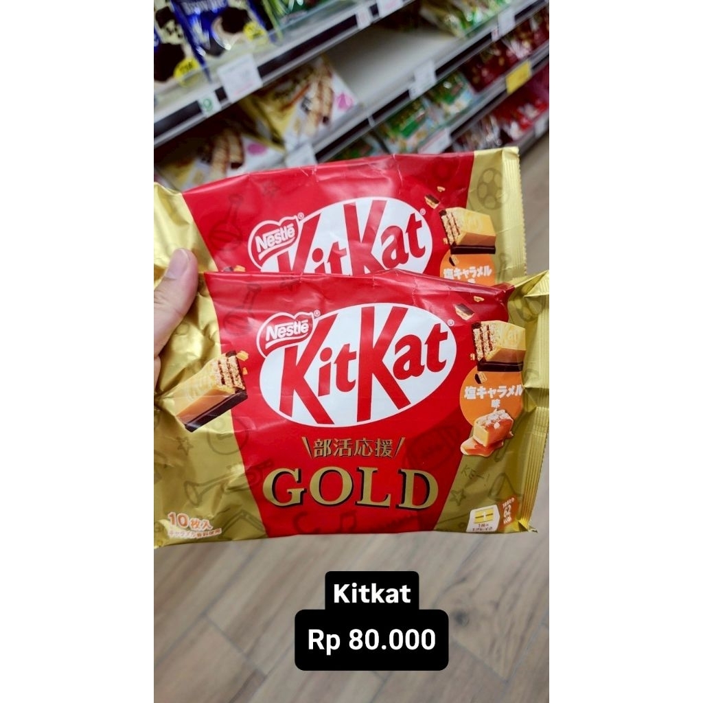 Kit Kat Gold Cokelat Karamel Wafer Makanan Ringan Jajan Snack Original Handcarry Jastip Jepang