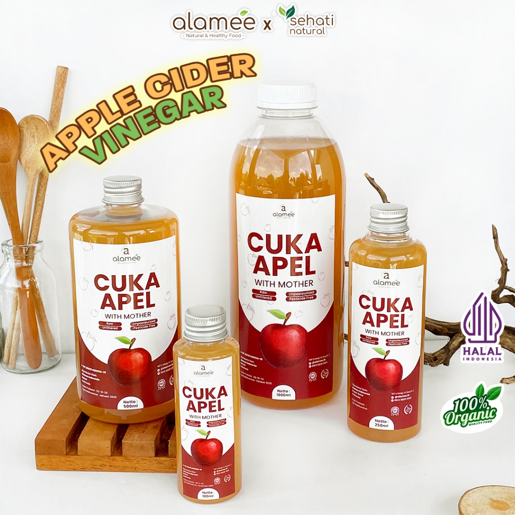 

Cuka Apel Original With Mother Organik Minuman Detok Vinega Sari BuahNon MSG Apple Cider Vinegar