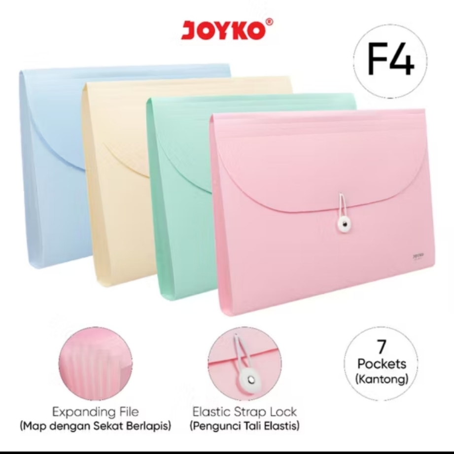 

Joyko Expanding File Map Harmonika EF 8F4 Pastel Color 7 Pocket