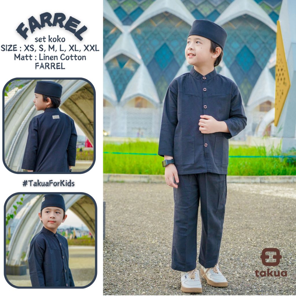 koko hitam polos anak laki laki Farrel by takua