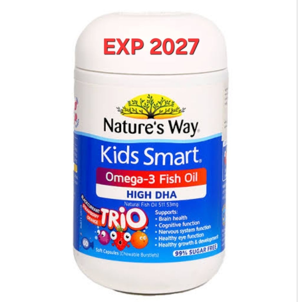 Nature's Way Kids Smart Omega-3 Fish Oil High DHA 50 60 Capsule Vitamin DHA Anak / Minyak Ikan Anak