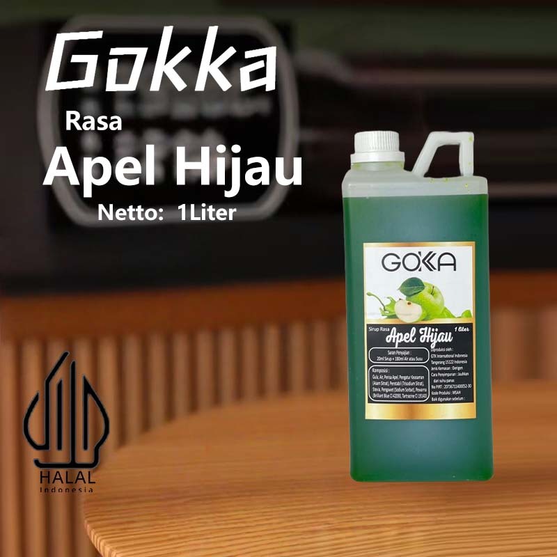 

Gokka Sirup Apel Hijau 1L - Minuman Segar Rasa Apel Hijau / Apel Hijau Syrup