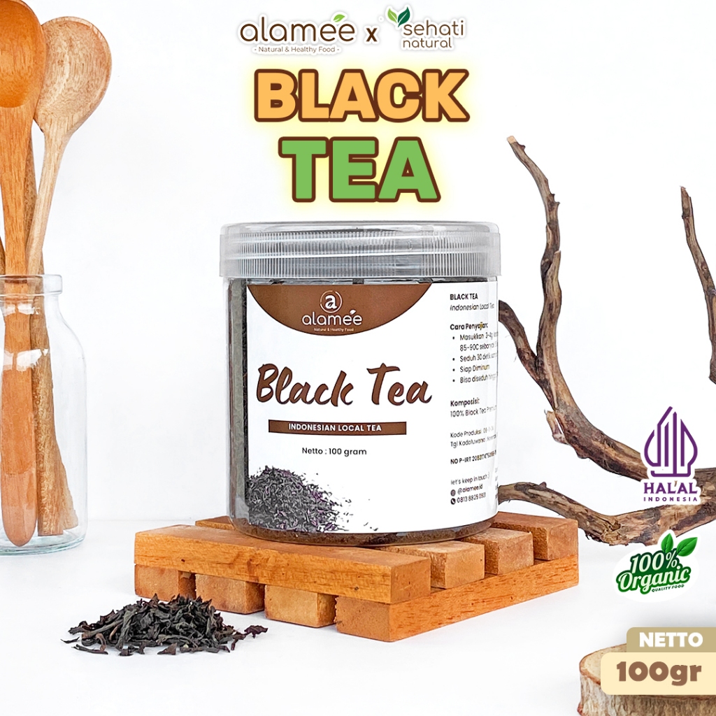 

ALAMEE black tea teh organic kering hitam DRIED alami TEH BUNGA KEMASAN TOPLES 100gr