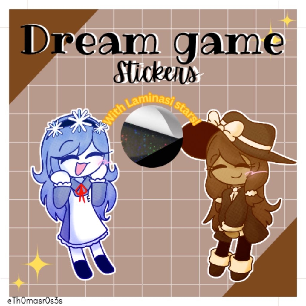 

[OPEN || AVAILABLE] ROBLOX Dream game / frozen soul holo stars vinyl stickers