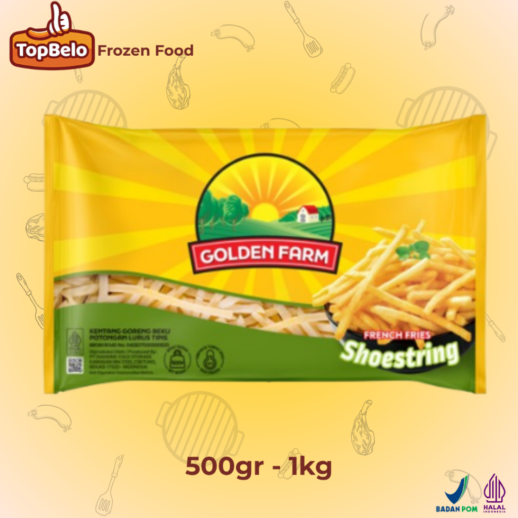 

Golden Farm Shoestring Fries 500gr / Kentang Goreng Frozen - Top Belo Frozen Food