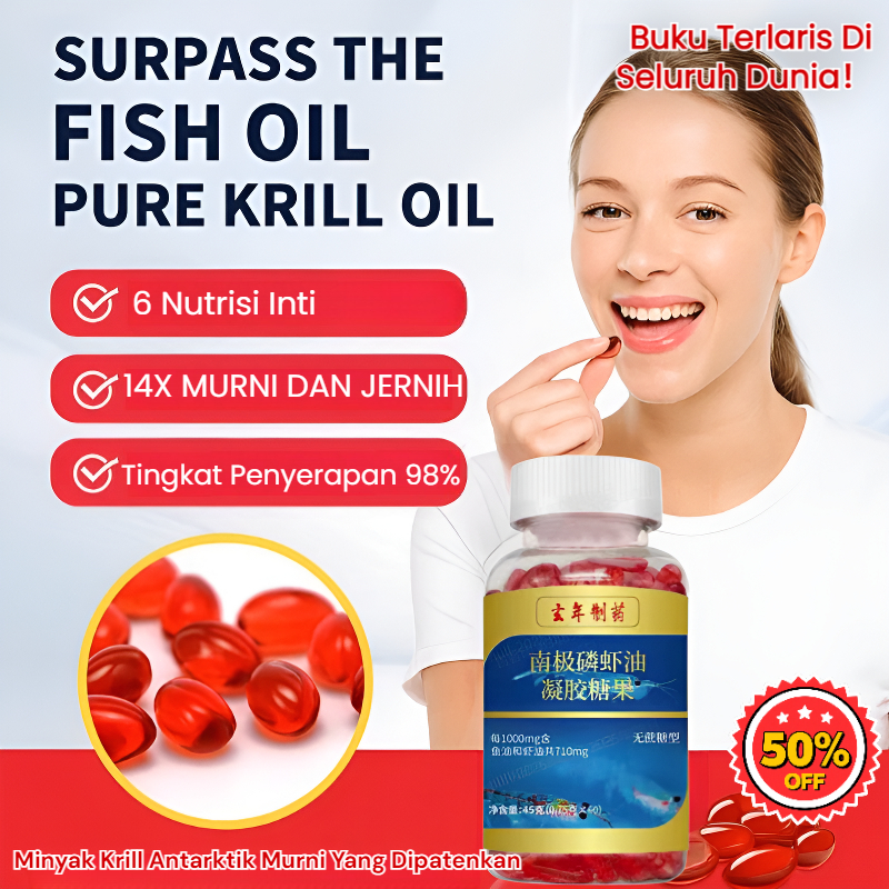 24H Pengiriman Cepat - [100% ORGINAL] Minyak Krill Antartika/Vitamin Minyak Ikan Dewasa/Kapsul Suple