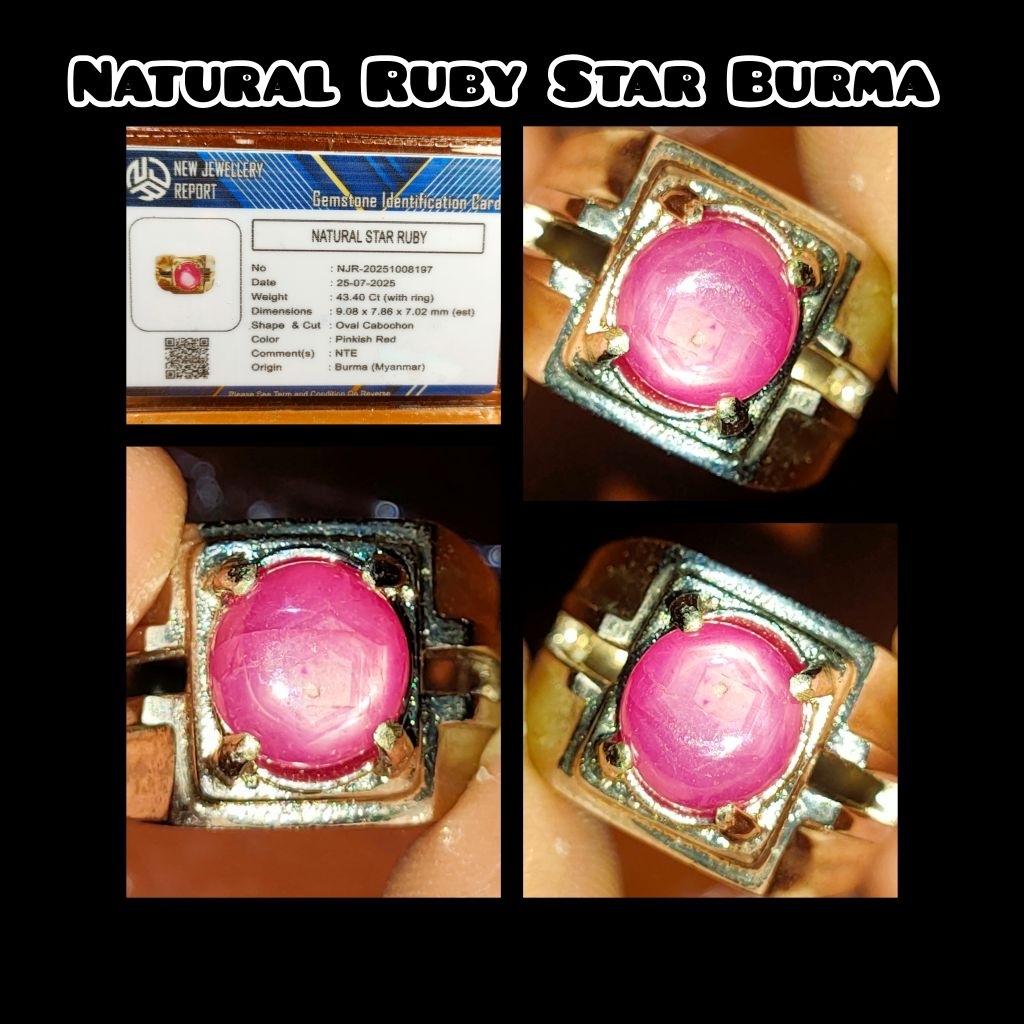 Ruby Star Burma Myanmar ( PIGEON BLOOD )