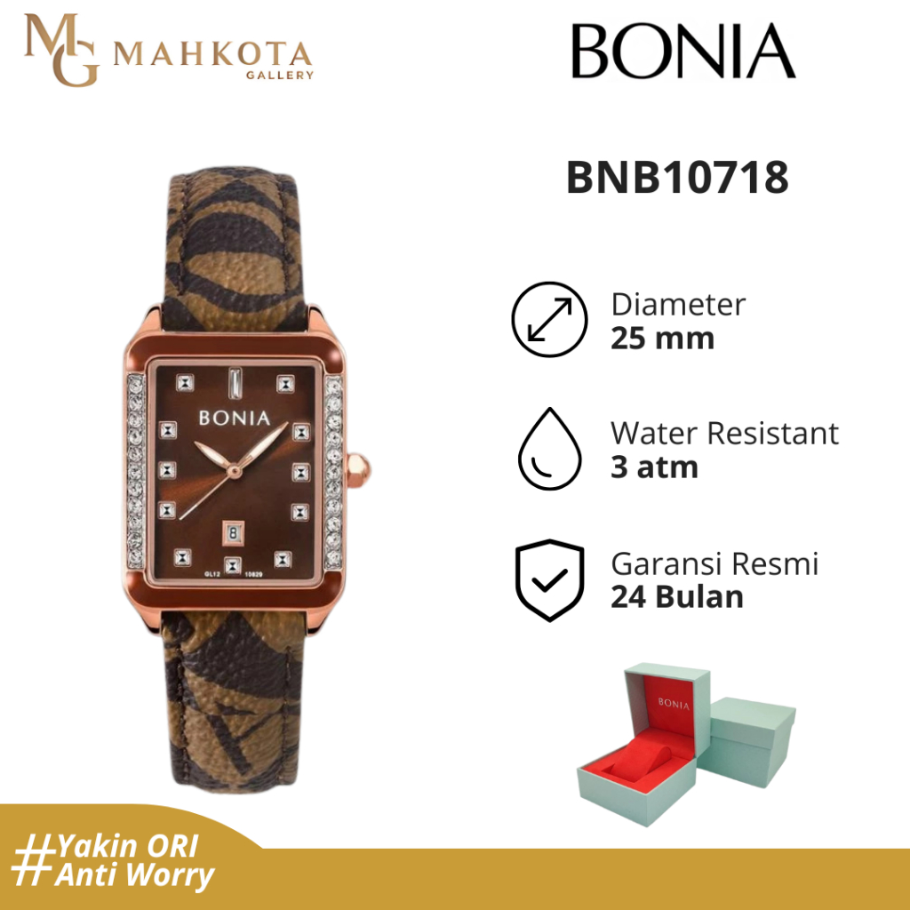 Jam Tangan Wanita Bonia BNB10829 Strap Kulit Original dan Bergaransi