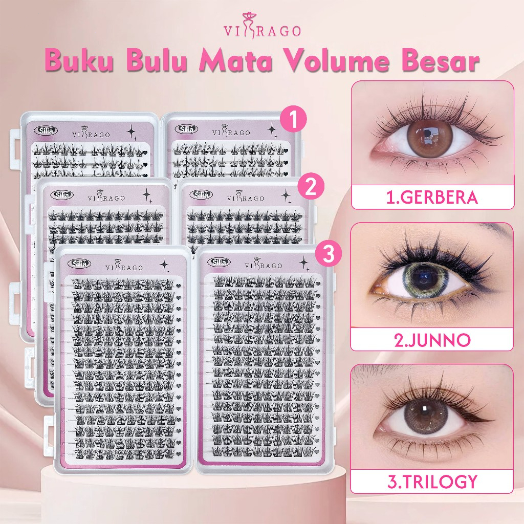 VIRAGO Beauty Eye Bulu Mata Palsu Korea Tanam Eyelash Extension Natural Mix 11-12-13mm Dapat Digunak