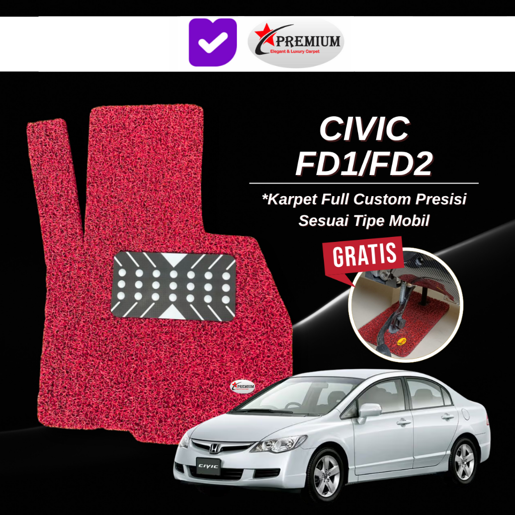 Karpet Mobil Mie Premium CIVIC FD, FB/ES Non Bagasi Custom Fit