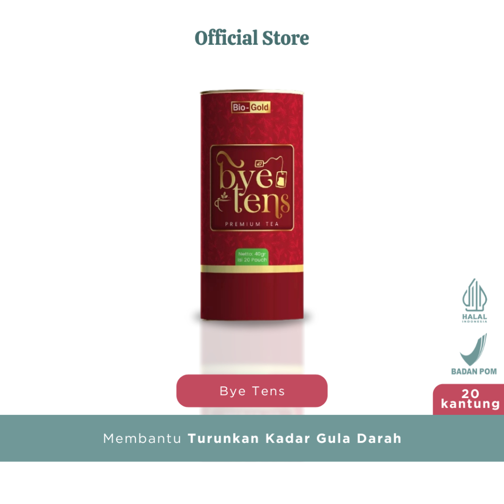 

Bye Tens Bio Gold - Teh Hipertensi Kolesterol Darah Tinggi Teh Hijau Mengkudu Seledri BPOM