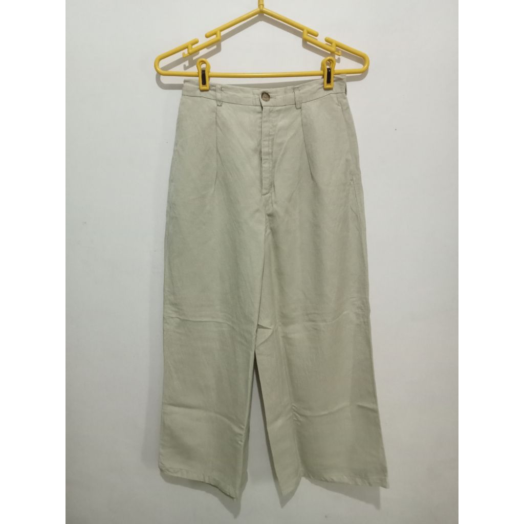 Preloved GU Wide Pants Linen Blend