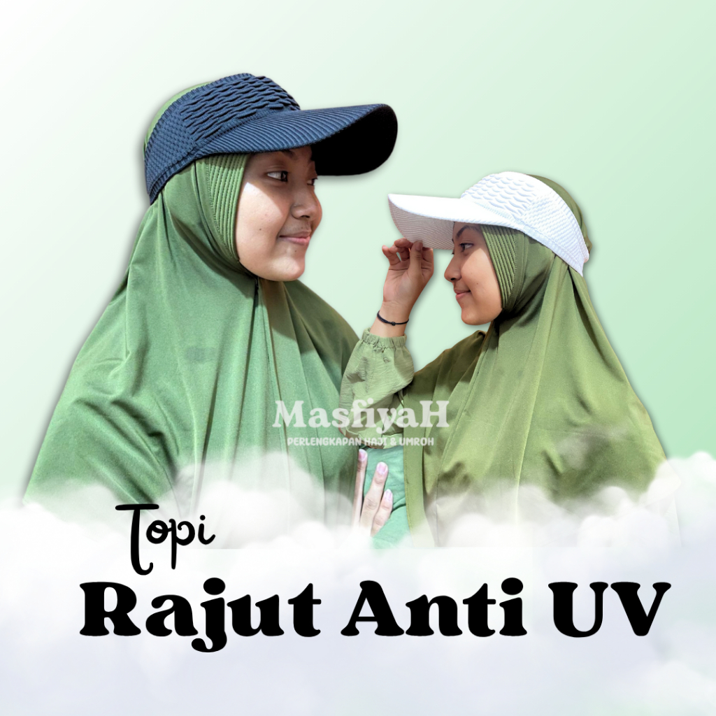Topi Haji Rajut Katun Elastis Topi Olahraga Wanita Gaya Korea Topi Haji Wanita Topi Umroh Wanita Top