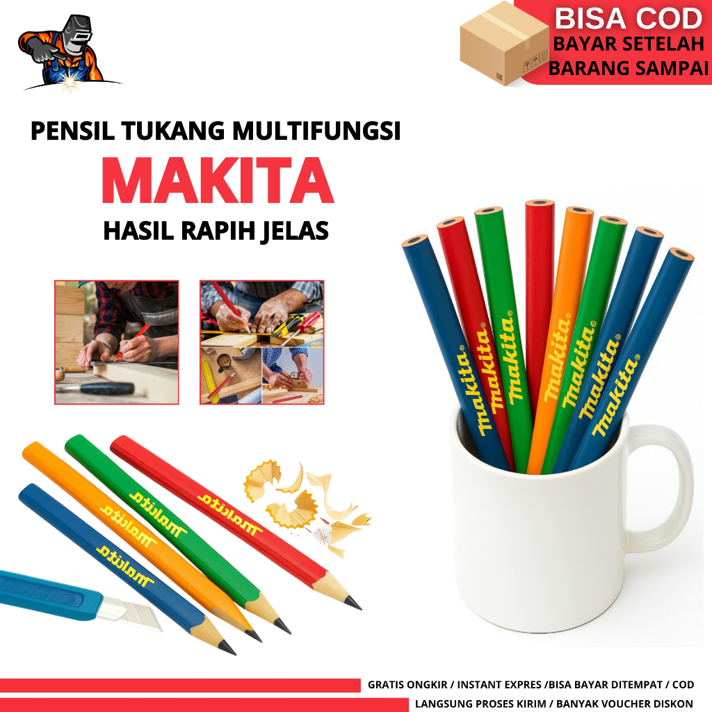 

Pensil Tukang kayu / Pensil tukang bangunan/ PENSIL Tukang Kayu Bangunan Murah