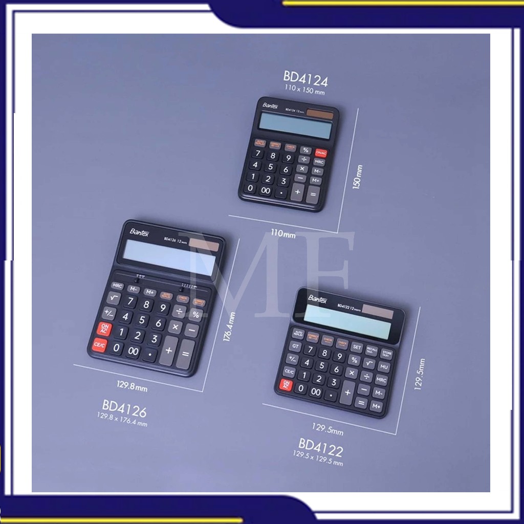 

Bantex Kalkulator Kantor 12 Digit Tampilan Besar Dual Power