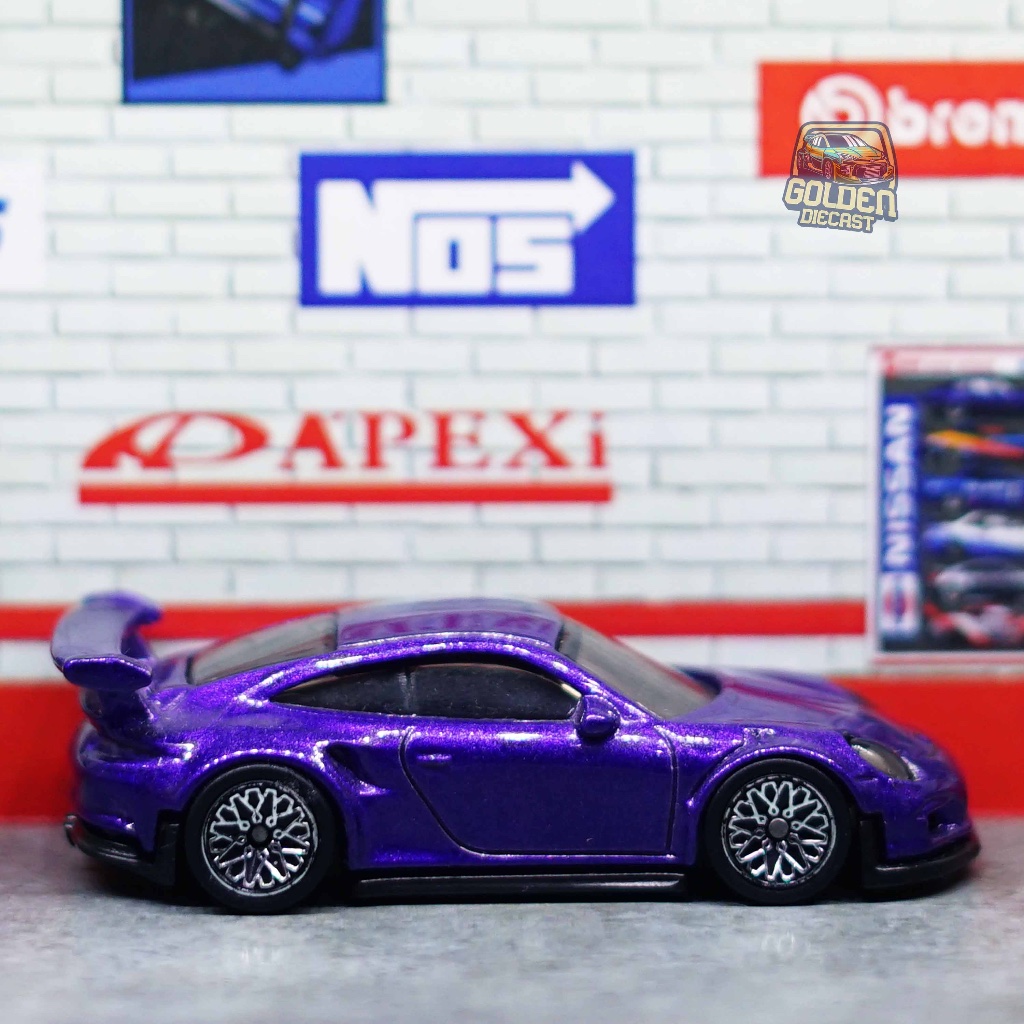 HOT WHEELS PORSCHE 911 GT3 RS PURPLE - LOOSE + SWAP WHEELS + OPEN RIVET (GOOD CONDITION)