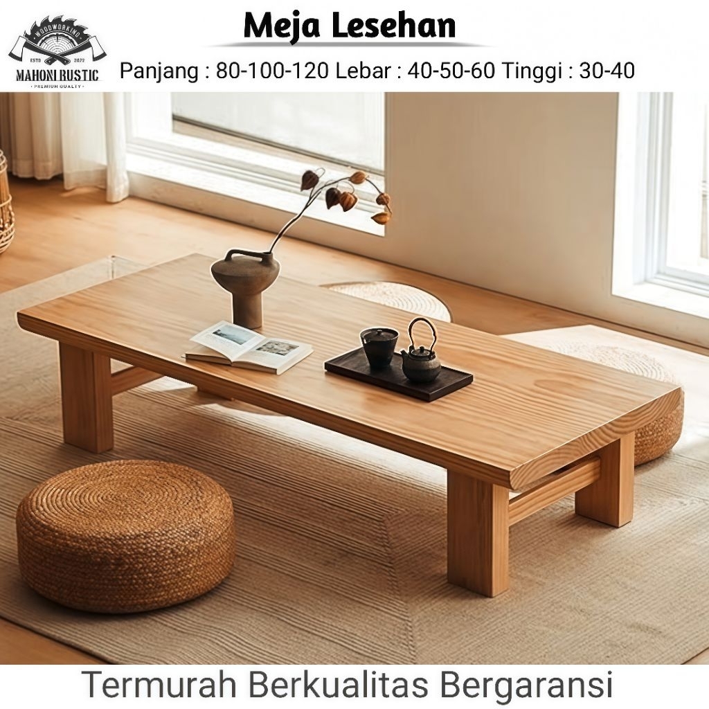 Meja lesehan Meja makan Meja kayu minimalis