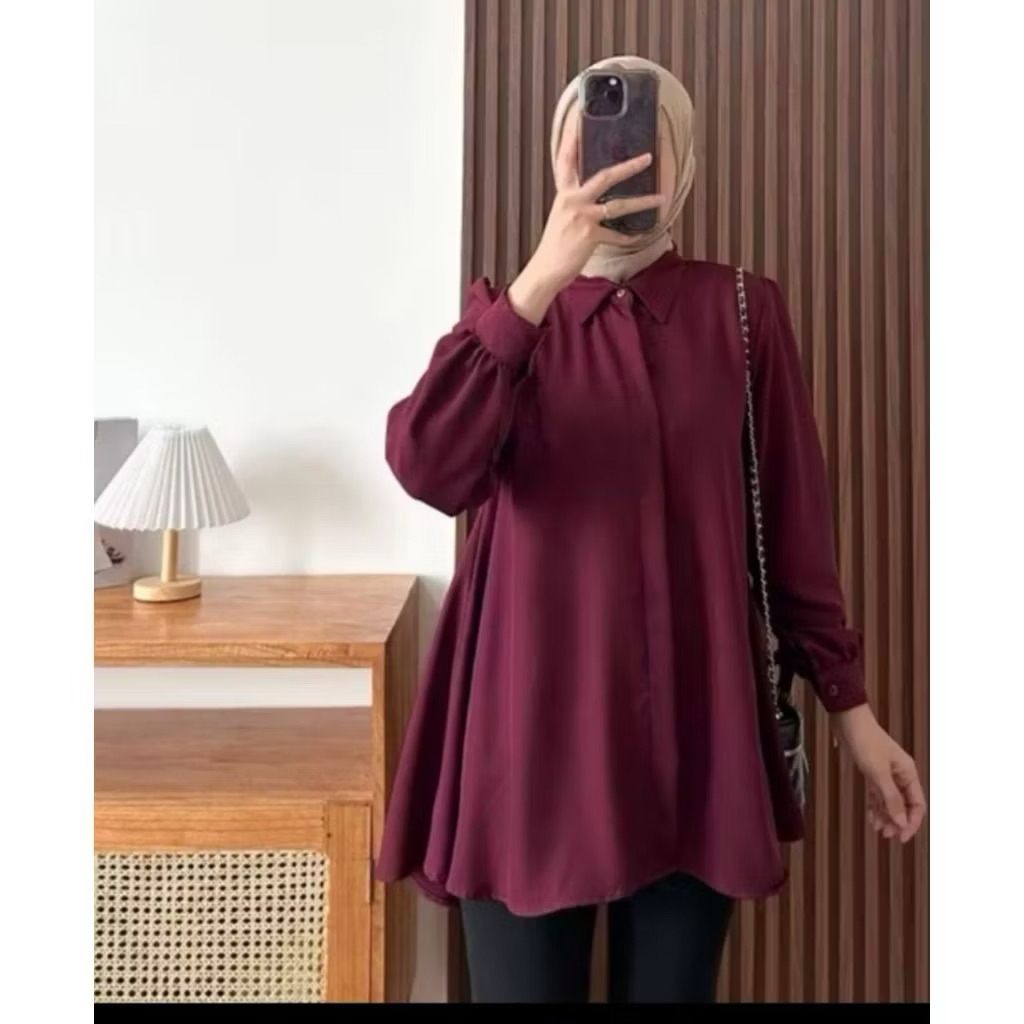 KEMEJA SHIRT JUMBO OVERSIZE LD 130 RAYON TWIL OVERSIZE