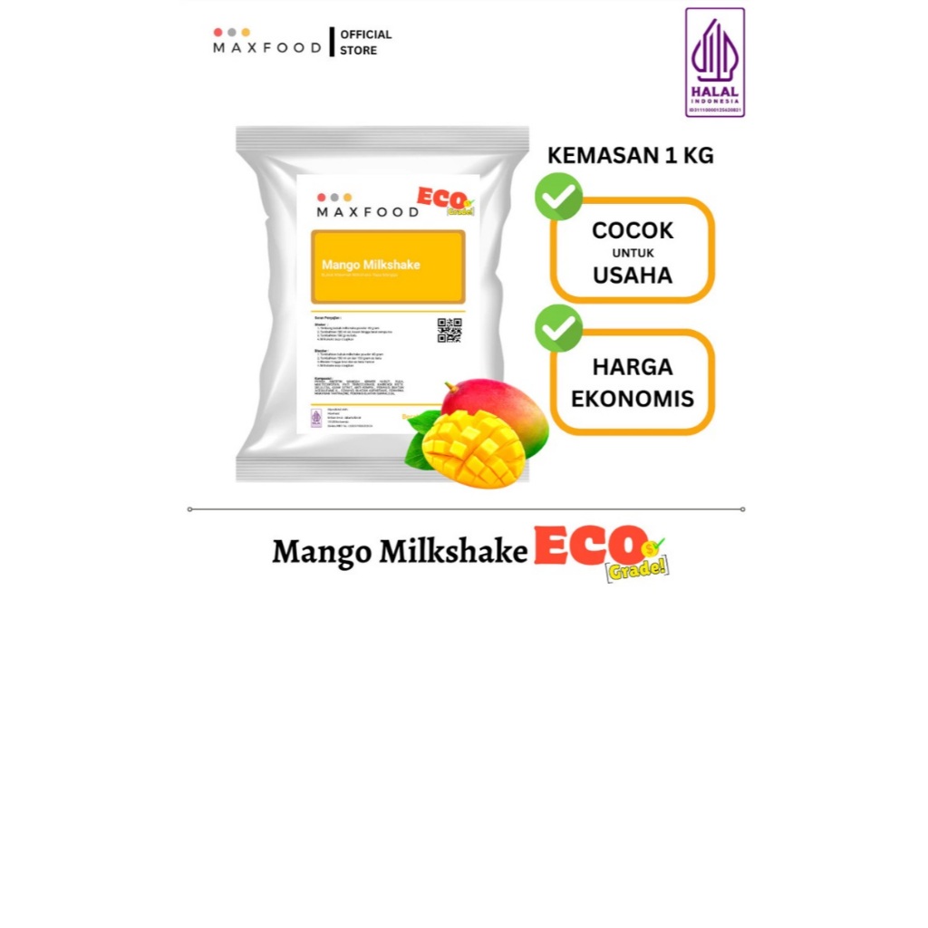 

[ECO] Mango Milkshake Powder / Minuman Bubuk Rasa Mango Milkshake 1000 GR