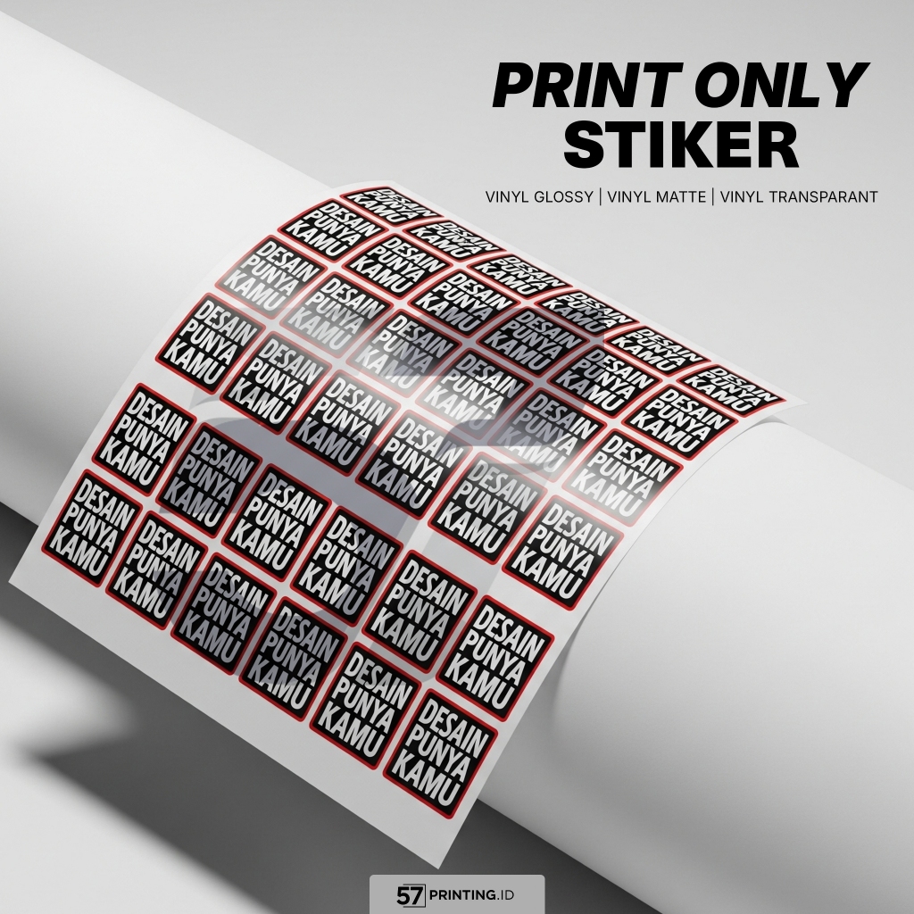 

PRINT ONLY Cetak Stiker A3+ Custom Vinyl Glossy Matte MINIMAL CUMAN 1 LEMBAR Print Stiker Murah