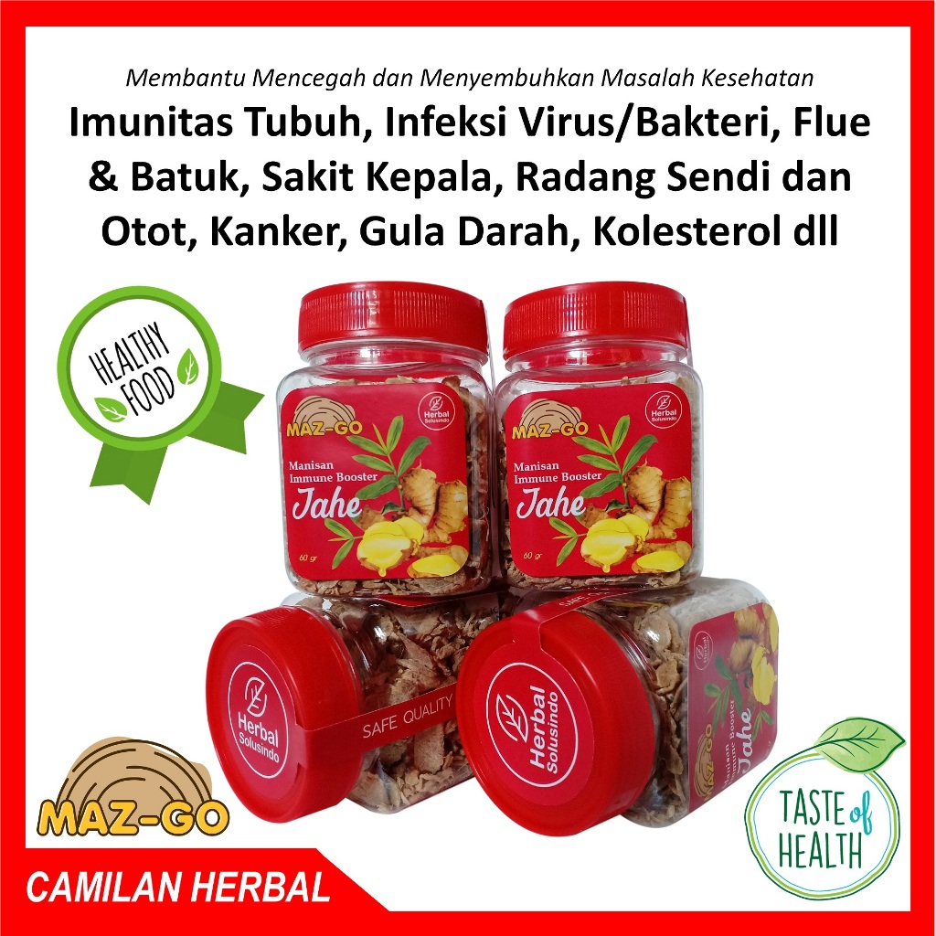 

MANISAN JAHE KERING CRISPY PERMEN SEHAT HERBAL IMUN BOOSTER 65 Gr